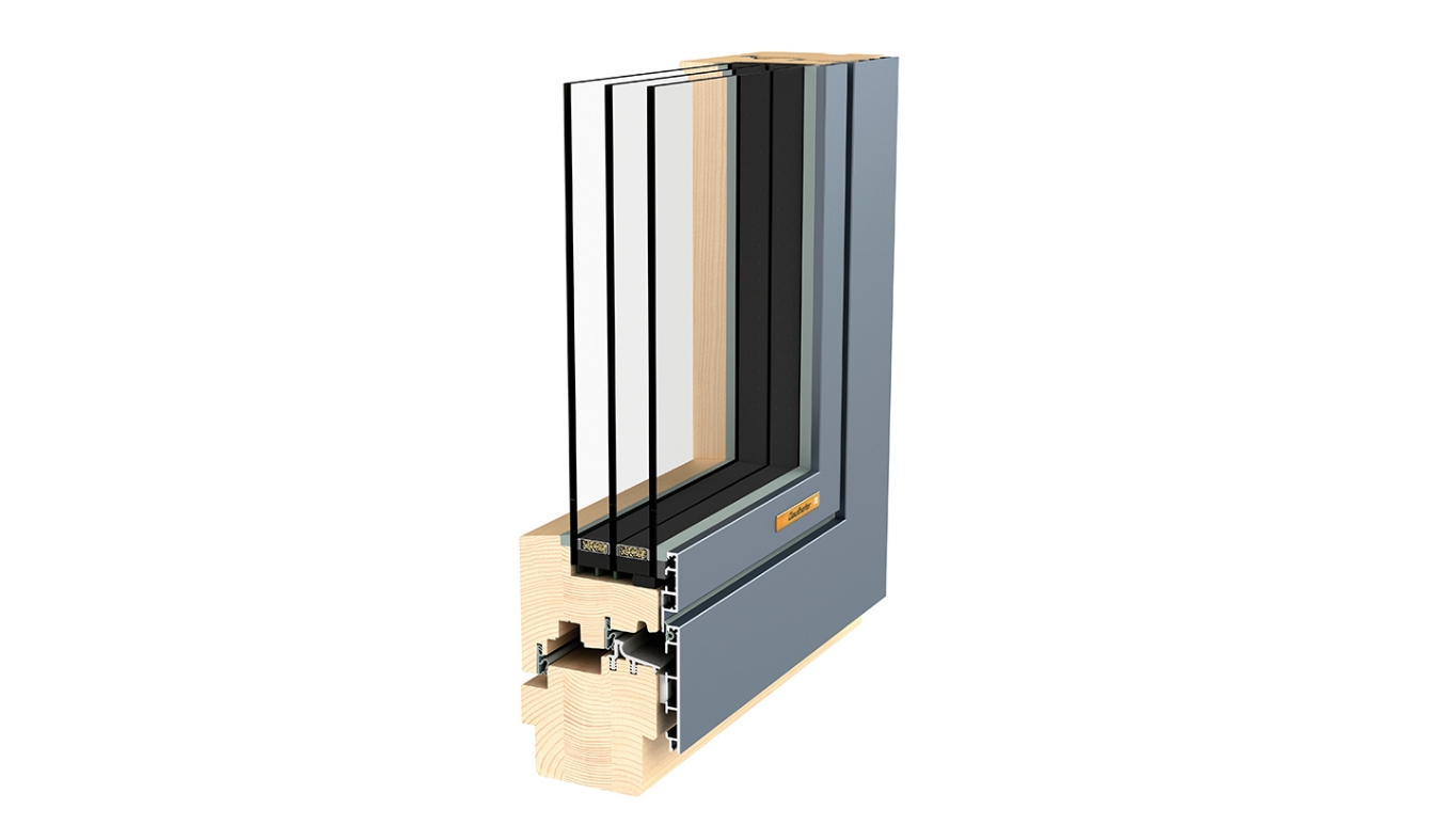 GAULHOFER Fusionline 108, Holz-Alu-Fenster